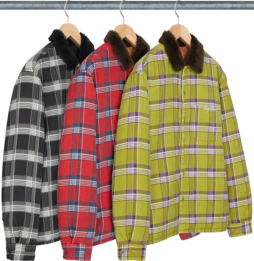 Supreme - Faux Fur Collar Flannel Shirt | kinderpartys.at