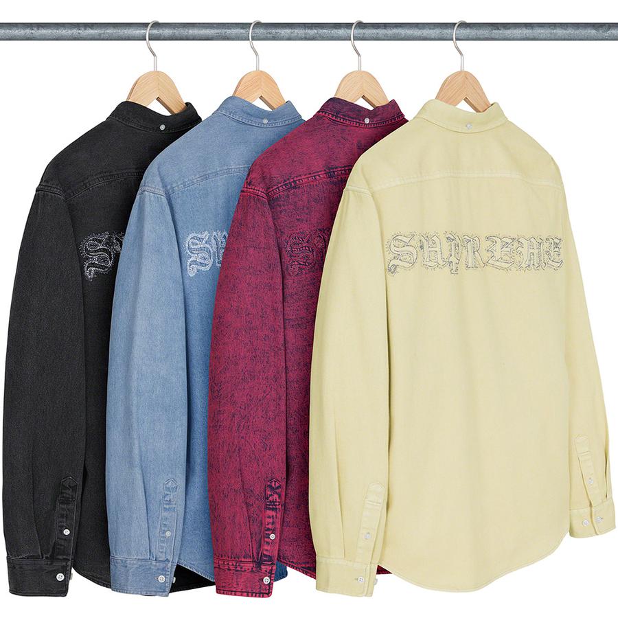 Supreme Appliqué Denim Shirt for fall winter 21 season