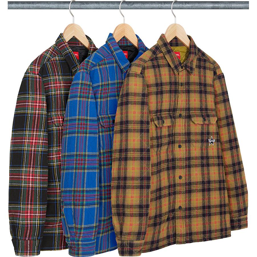 Supreme Quilted Plaid Flannel Shirt released during fall winter 21 season