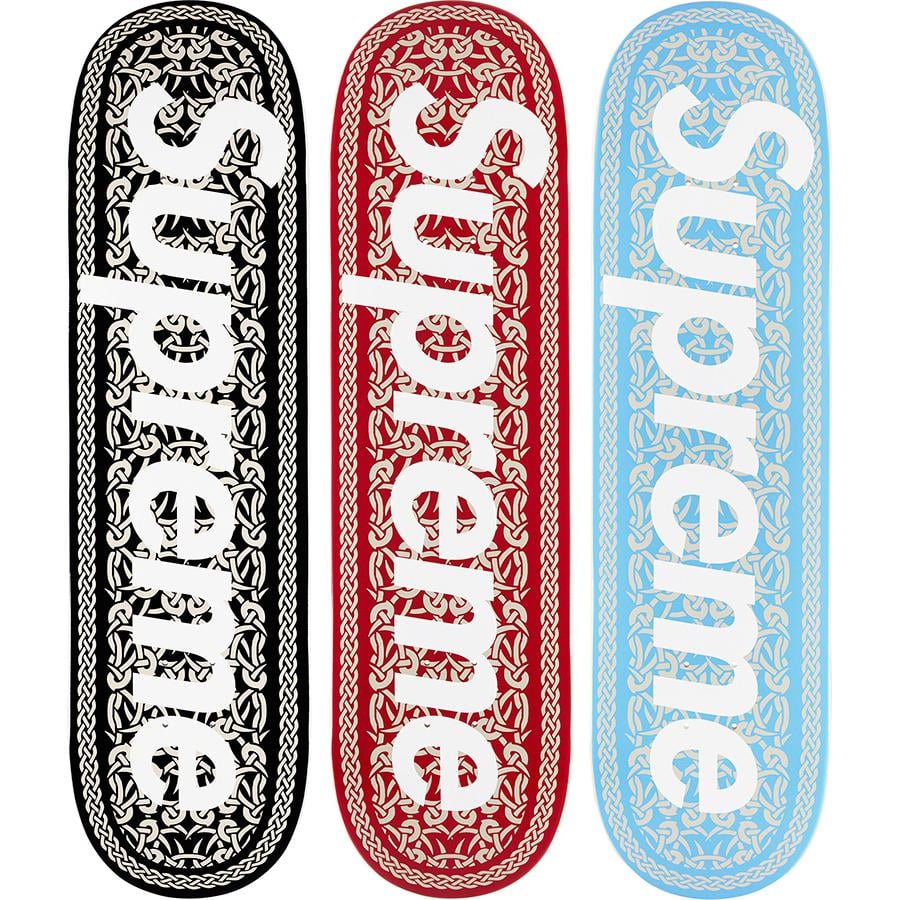 Supreme Celtic Knot Skateboard released during fall winter 21 season