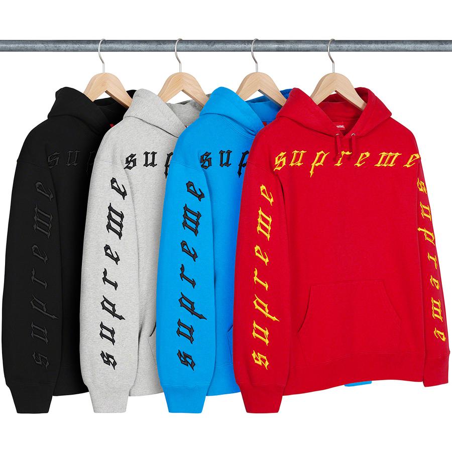Supreme Raised Embroidery Hooded Sweatshirt released during fall winter 21 season