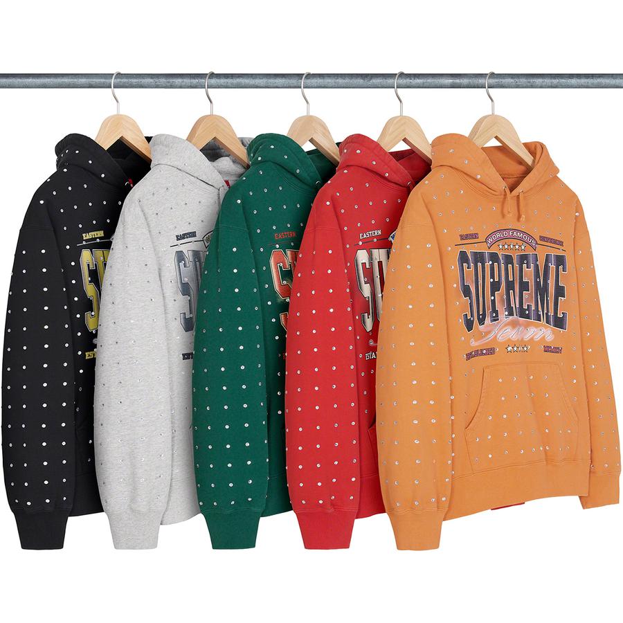 Supreme Rhinestone Hooded Sweatshirt released during fall winter 21 season