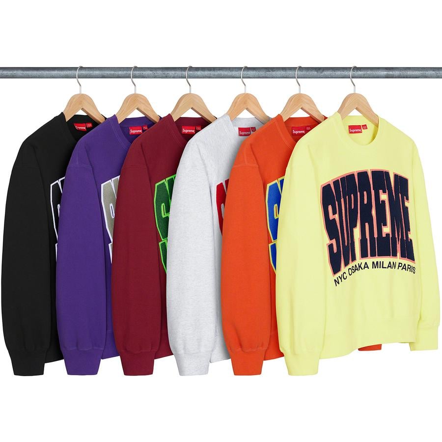 Supreme Cities Arc Crewneck for fall winter 21 season