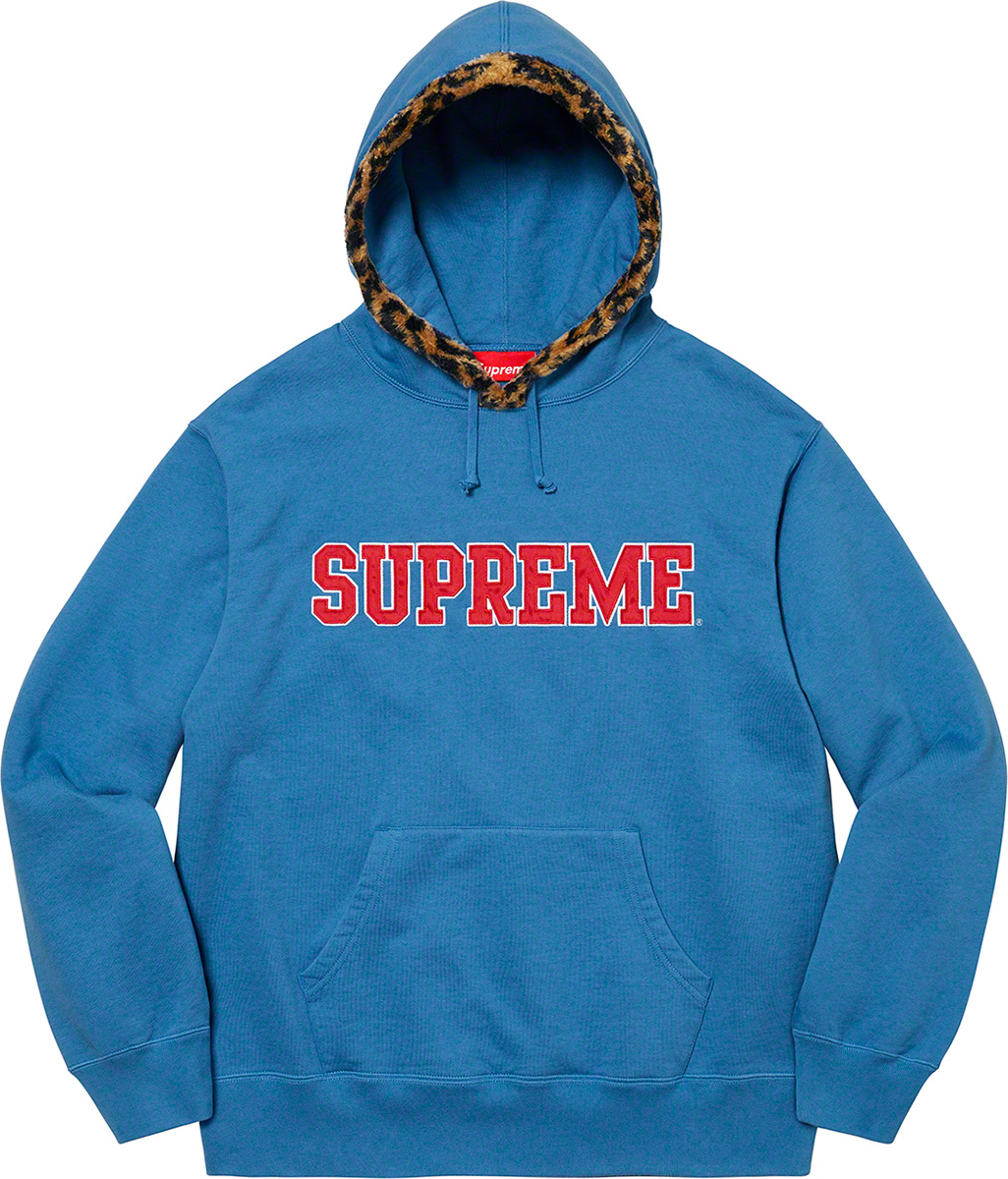 Leopard Trim Hooded Sweatshirt - fall winter 2021 - Supreme