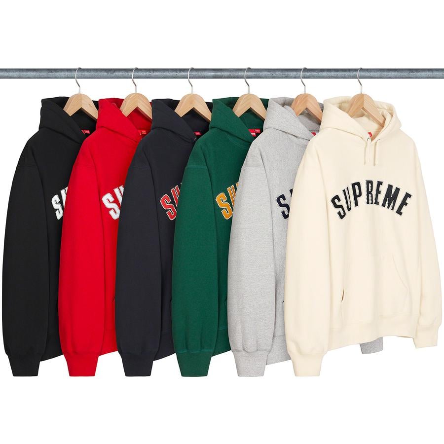 Supreme Pearl Logo Hooded Sweatshirt released during fall winter 21 season