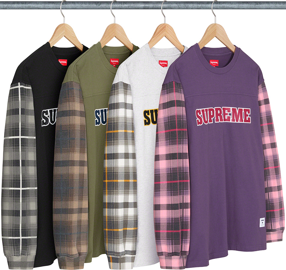 XL オリーブ Supreme Plaid Sleeve L/S Top 新品