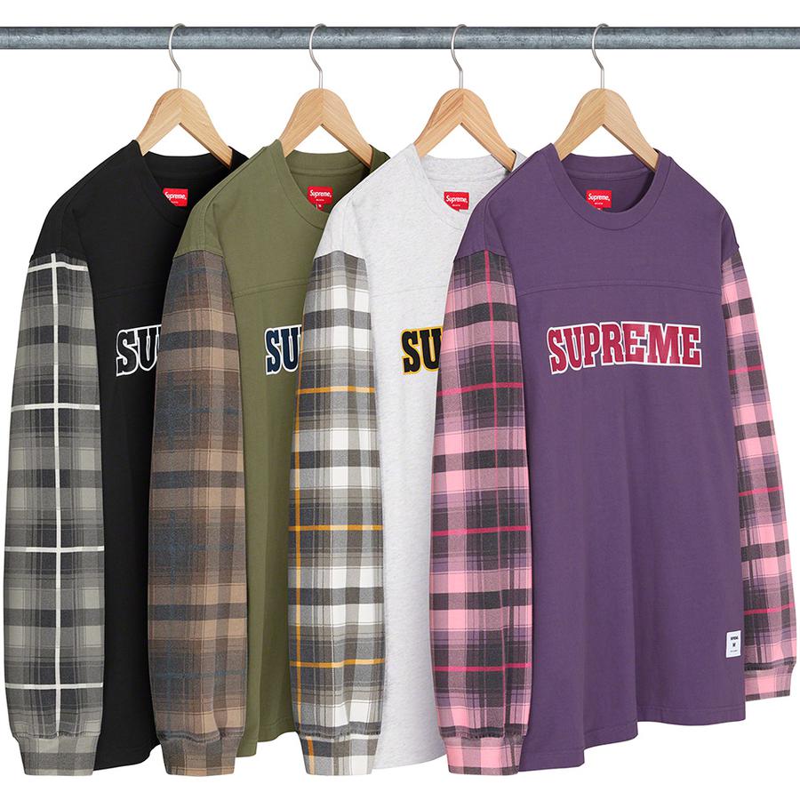 Supreme Plaid Sleeve L S Top for fall winter 21 season