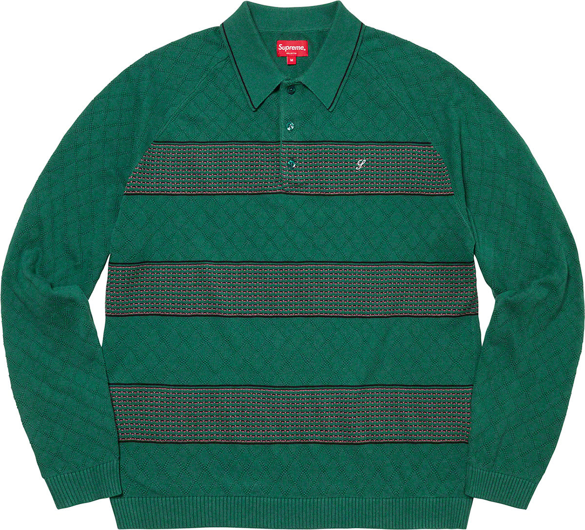 Knit Stripe L S Polo - fall winter 2021 - Supreme