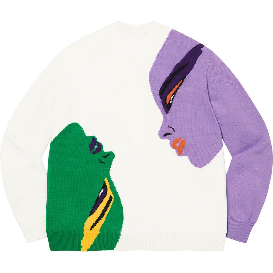 Details on Faces Sweater  from fall winter 2021 (Price is $158)
