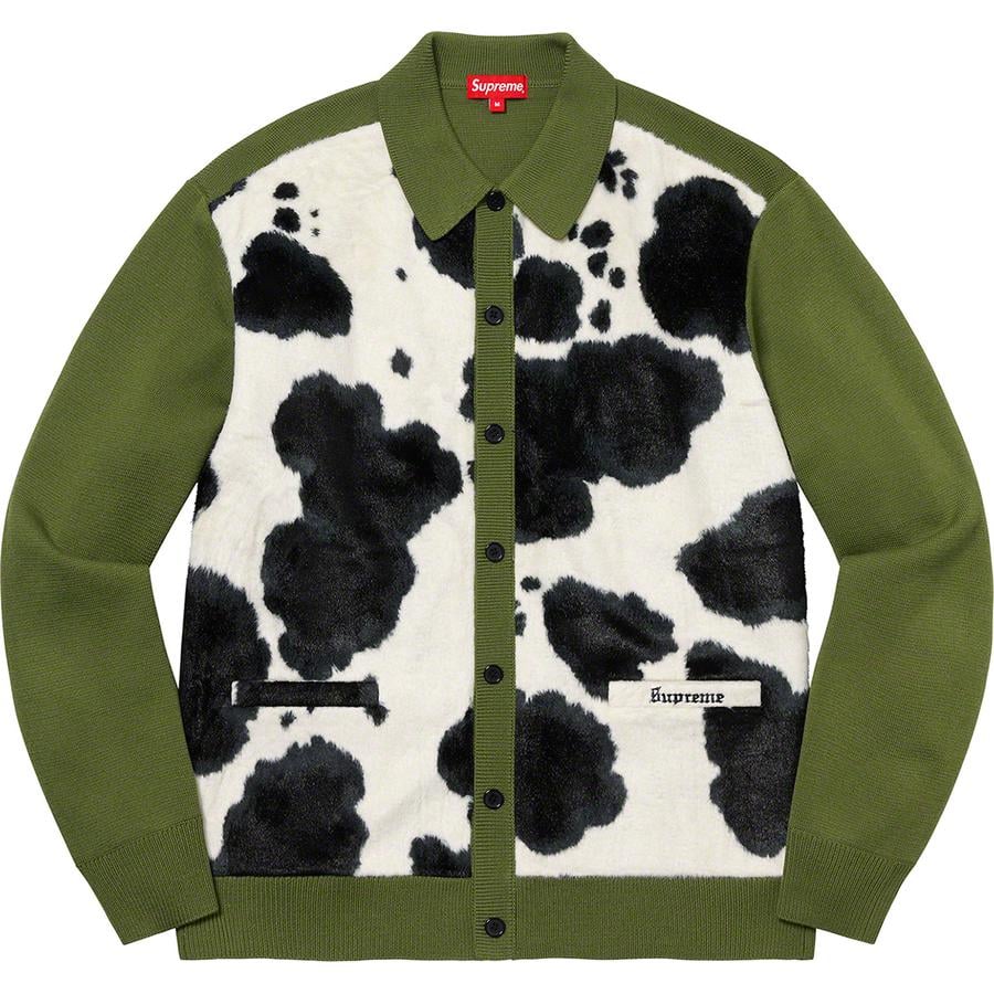 Details on Cow Print Cardigan  from fall winter
                                                    2021 (Price is $178)