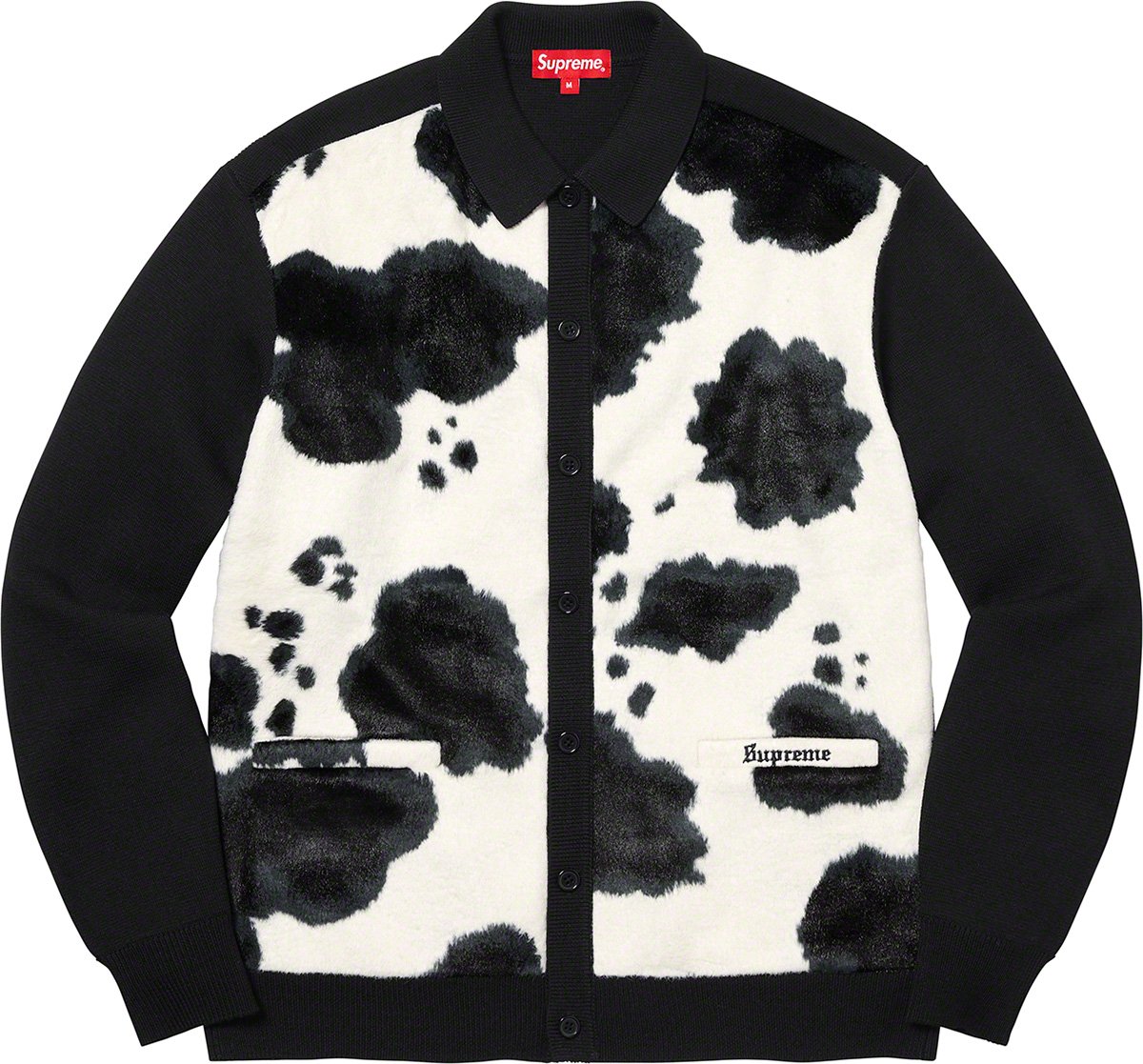 supreme cow print cardigan