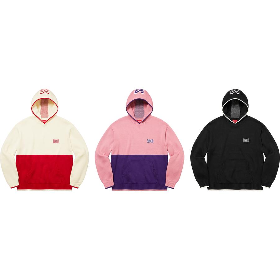 Supreme 2-Tone Hooded Sweater released during fall winter 21 season