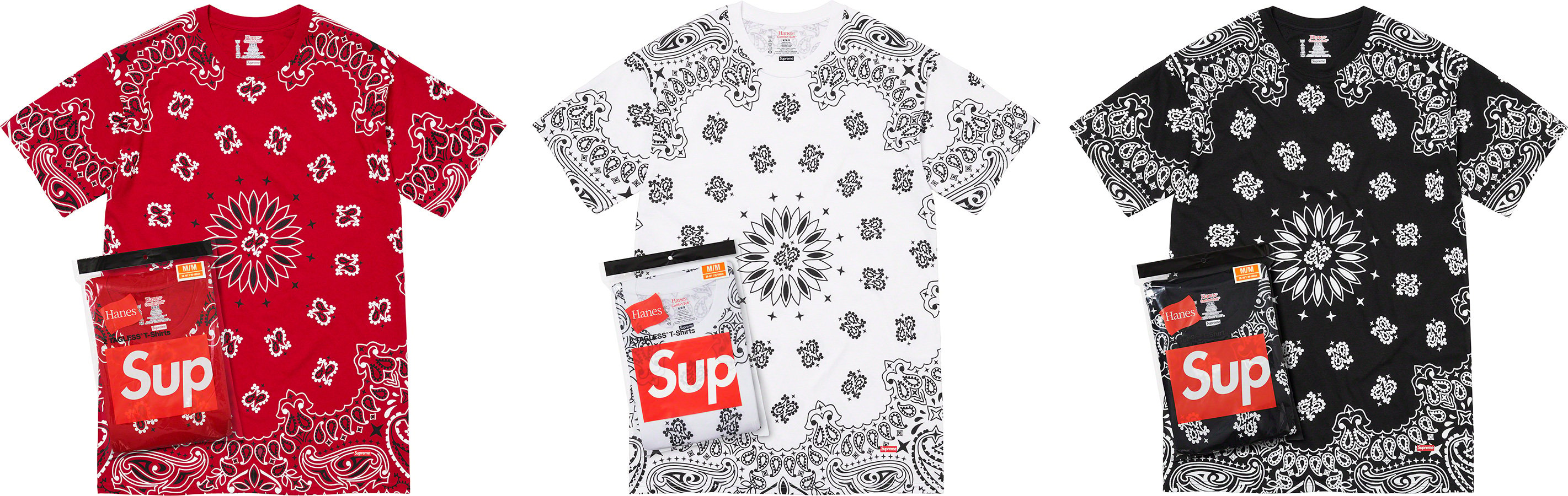 Supreme®️/Hanes®️ Bandana tagless tee セット