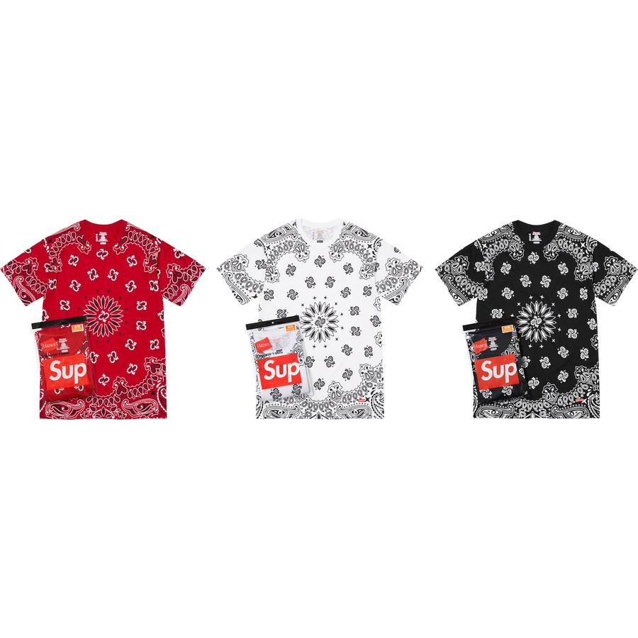 Supreme Supreme Hanes Bandana Tagless Tees (2 Pack) releasing on Week 1 for fall winter 2022