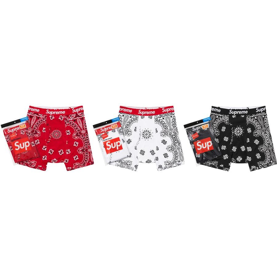 Details on Supreme Hanes Bandana Boxer Briefs (2 Pack) from fall winter
                                            2022 (Price is $32)