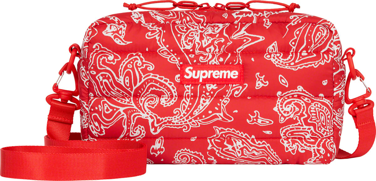 SUPREME FW22 PUFFER SIDE BAG RED BLUE PAISLEY BLACK BRAND NEW