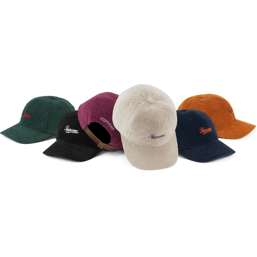 Supreme Script Corduroy 6-Panel for fall winter 22 season