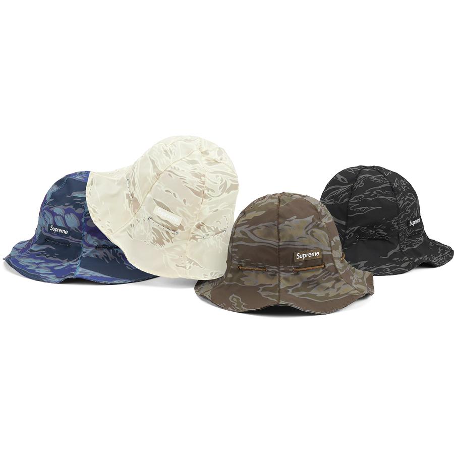 Details on Tiger Camo Reflective Tulip Hat from fall winter 2022 (Price is $68)