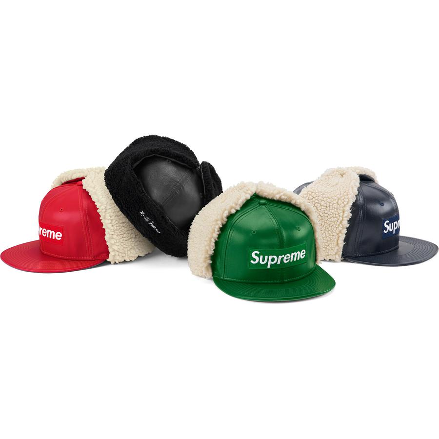 Supreme Leather Earflap New Era for fall winter 22 season