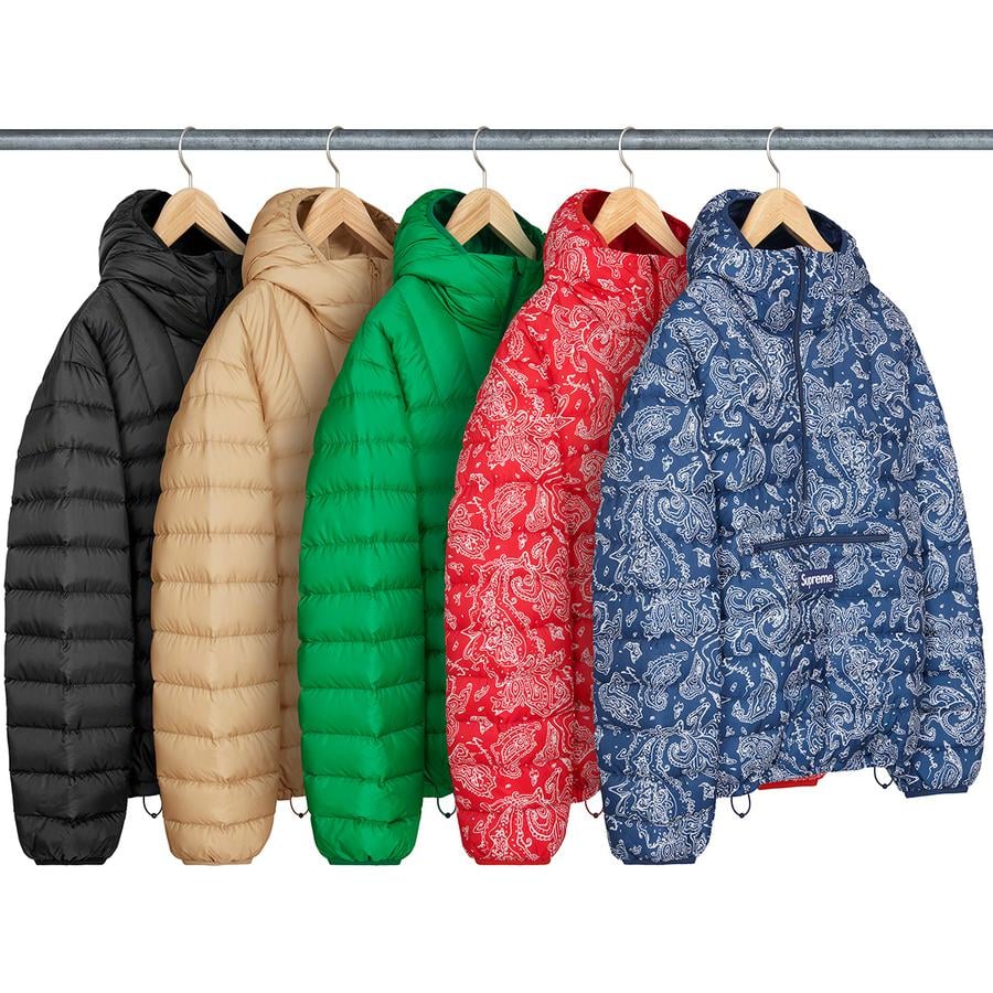Supreme Micro Down Half Zip Hooded Pullover for fall winter 22 season