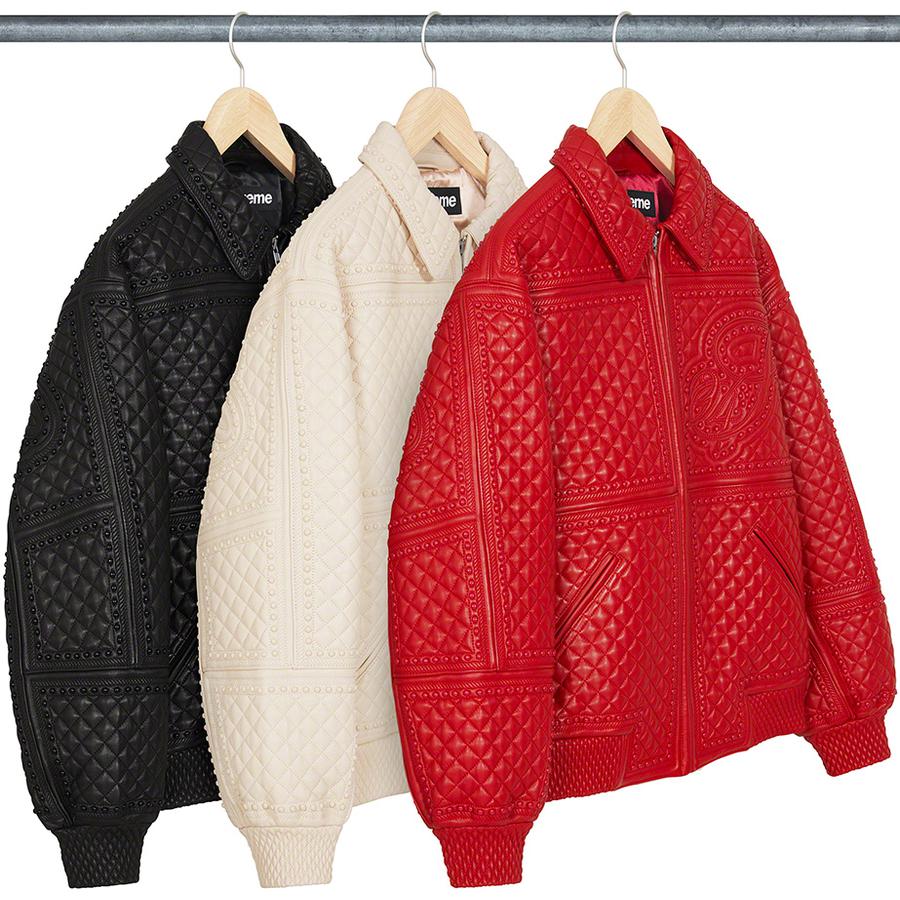 Supreme Studded Quilted Leather Jacket released during fall winter 22 season
