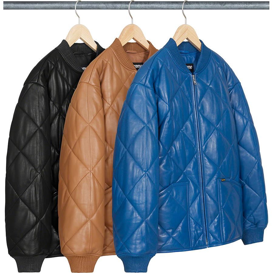 Supreme Quilted Leather Work Jacket released during fall winter 22 season