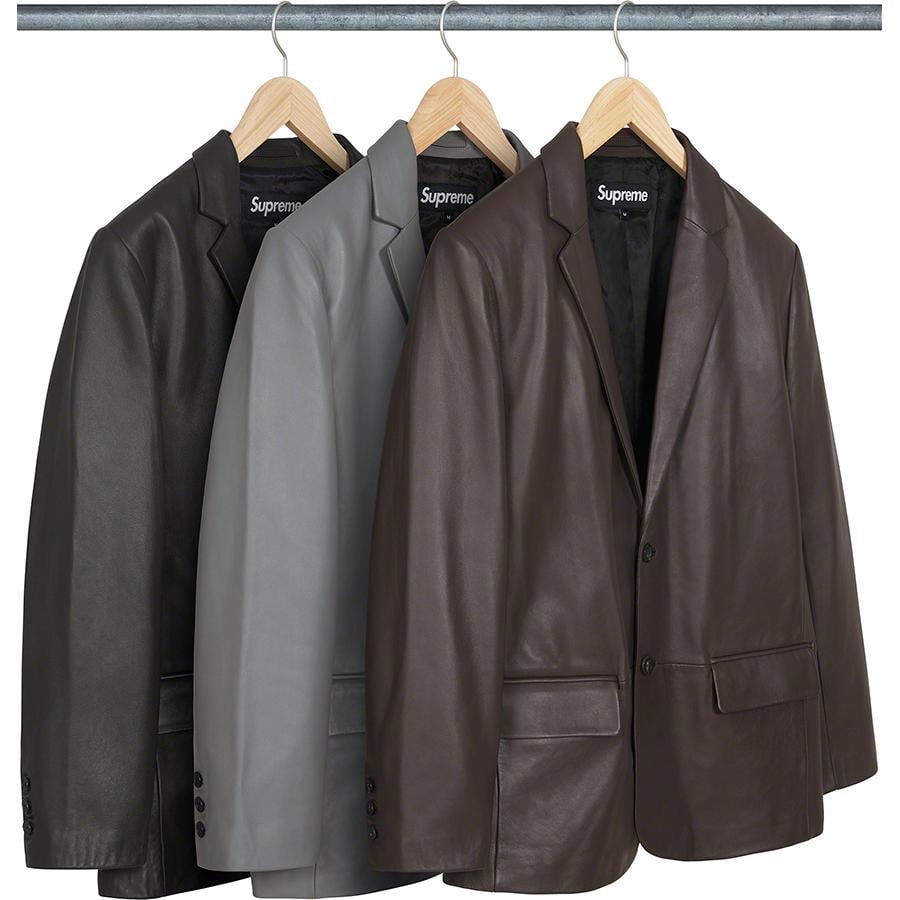 Supreme Leather Blazer released during fall winter 22 season