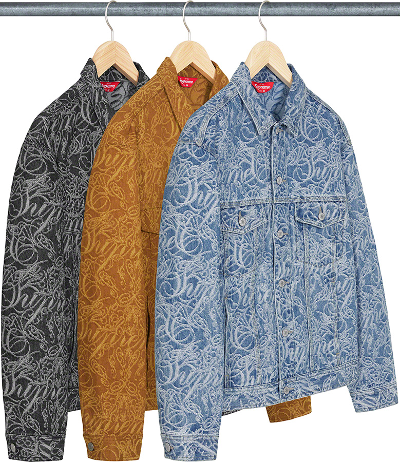 Jacquard Denim Trucker Jacket | Size 48