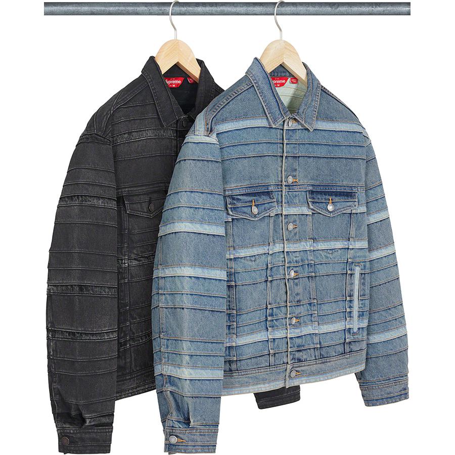 Details on Layered Denim Trucker Jacket from fall winter
                                            2022 (Price is $298)