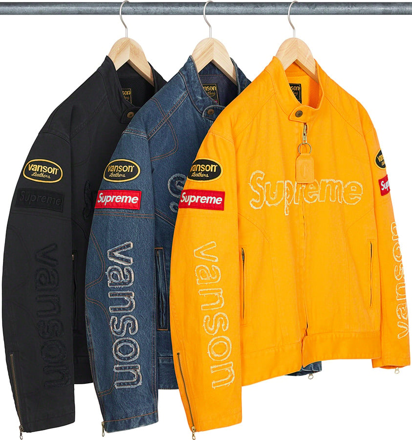 Supreme x Vanson Leather Cordura Denim Jacket Unisex Size S