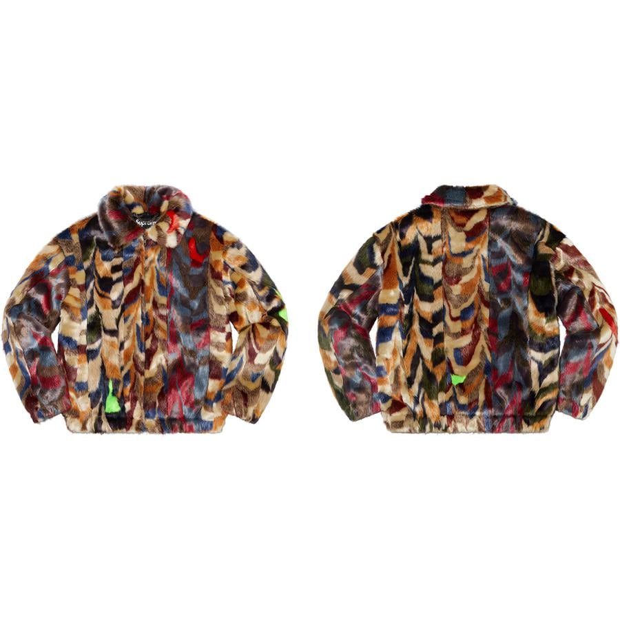 Details on Multicolor Faux Fur Bomber Jacket from fall winter
                                            2022 (Price is $498)