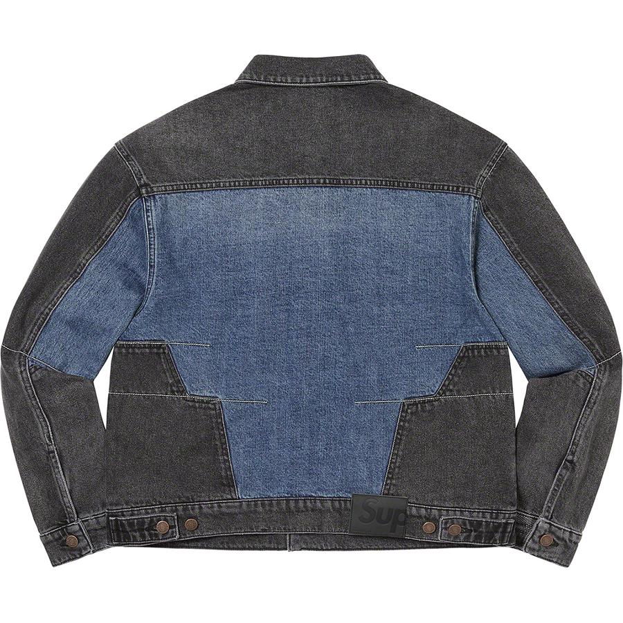 Details on 2-Tone Paneled Denim Jacket  from fall winter
                                                    2022 (Price is $198)