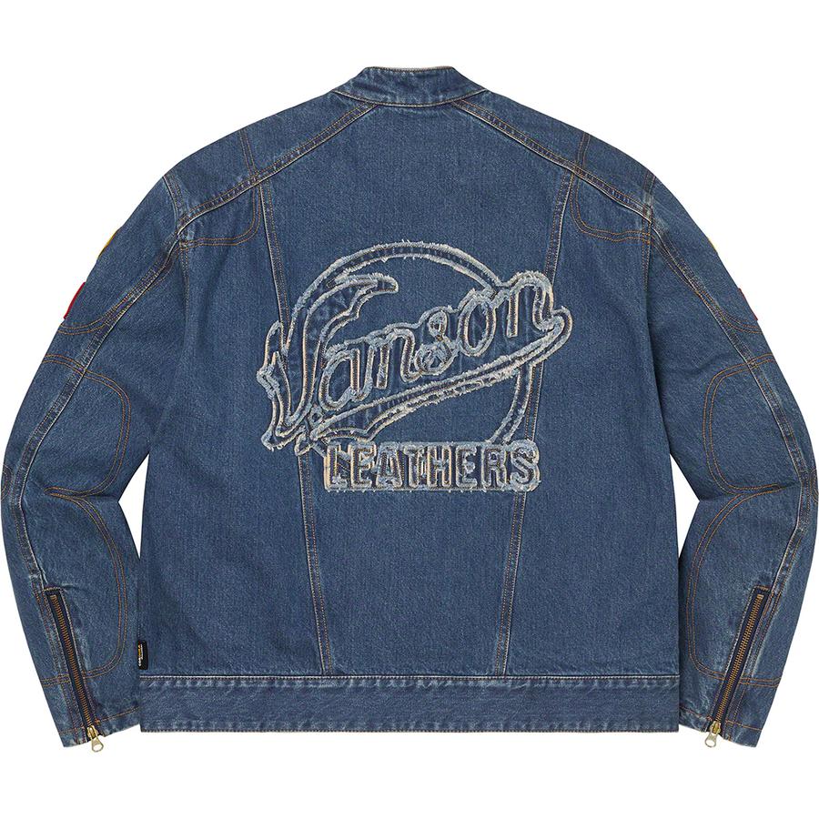Details on Supreme Vanson Leathers Cordura Denim Jacket  from fall winter 2022 (Price is $498)