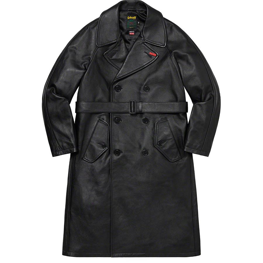 Supreme Supreme Schott Leather Trench Coat released during fall winter 22 season