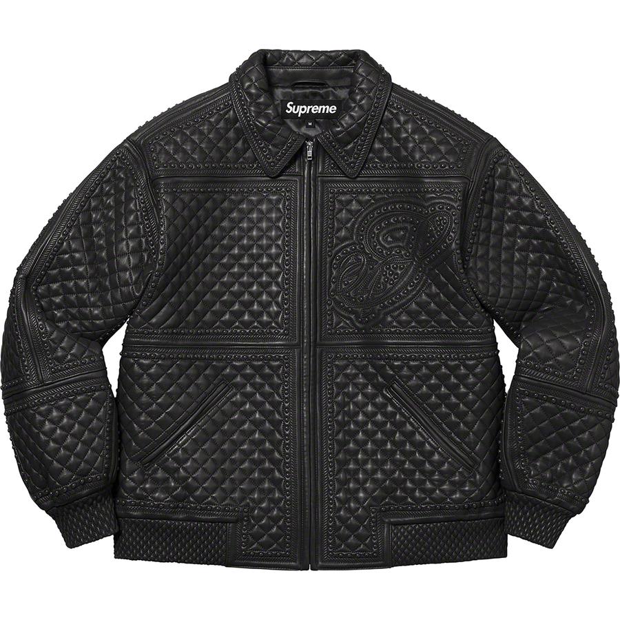 Details on Studded Quilted Leather Jacket  from fall winter
                                                    2022 (Price is $1198)