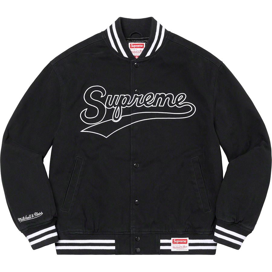 Details on Supreme Mitchell & Ness Doughboy Twill Varsity Jacket  from fall winter
                                                    2022 (Price is $368)