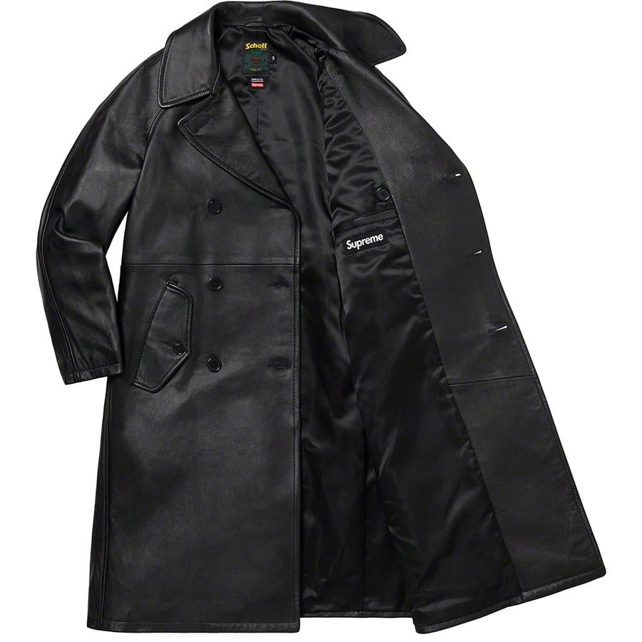 Details on Supreme Schott Leather Trench Coat  from fall winter
                                                    2022 (Price is $1498)