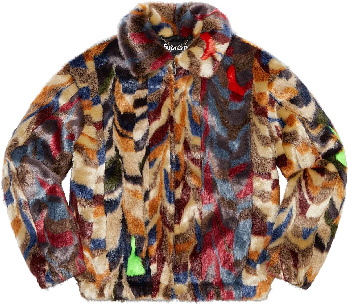 Multicolor Faux Fur Bomber Jacket - fall winter 2022 - Supreme