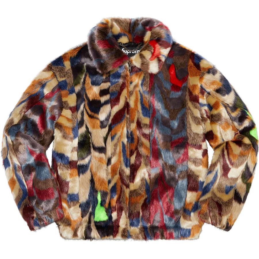Details on Multicolor Faux Fur Bomber Jacket  from fall winter
                                                    2022 (Price is $498)