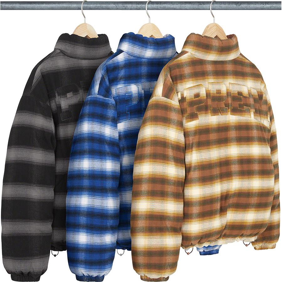 Details on Flannel Reversible Puffer Jacket from fall winter
                                            2022 (Price is $298)