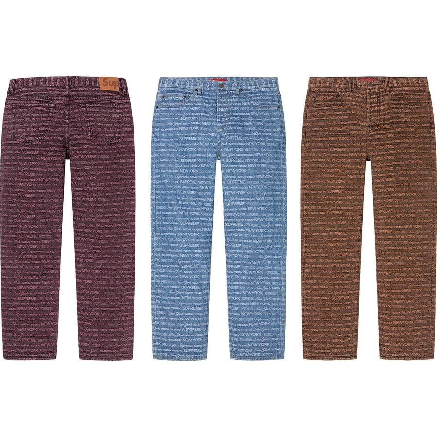 Supreme Multi Type Jacquard Regular Jean releasing on Week 4 for fall winter 2022