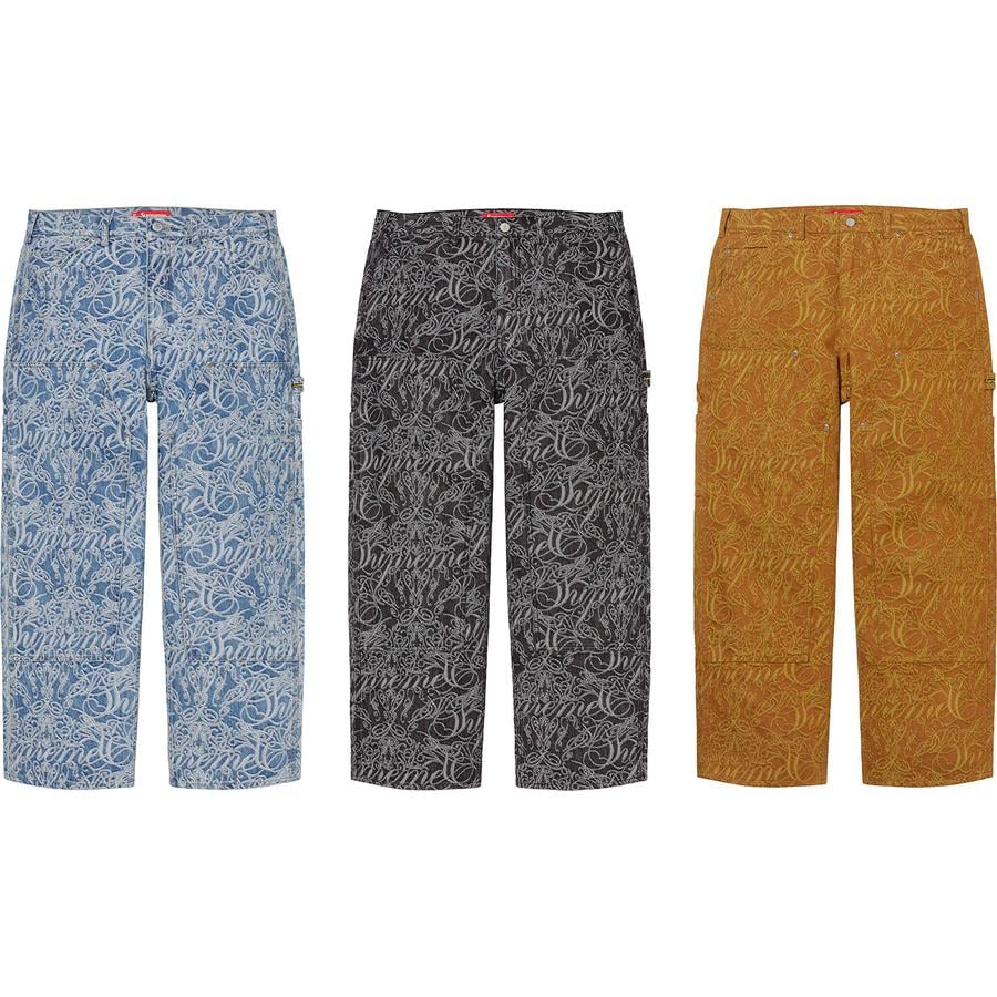 Supreme Script Jacquard Double Knee Denim Painter Pant for fall winter 22 season