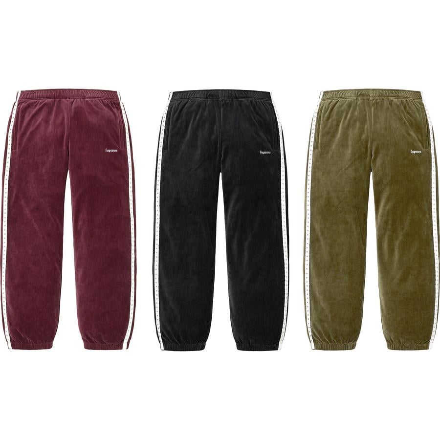 Supreme Studded Velour Track Pant for fall winter 22 season