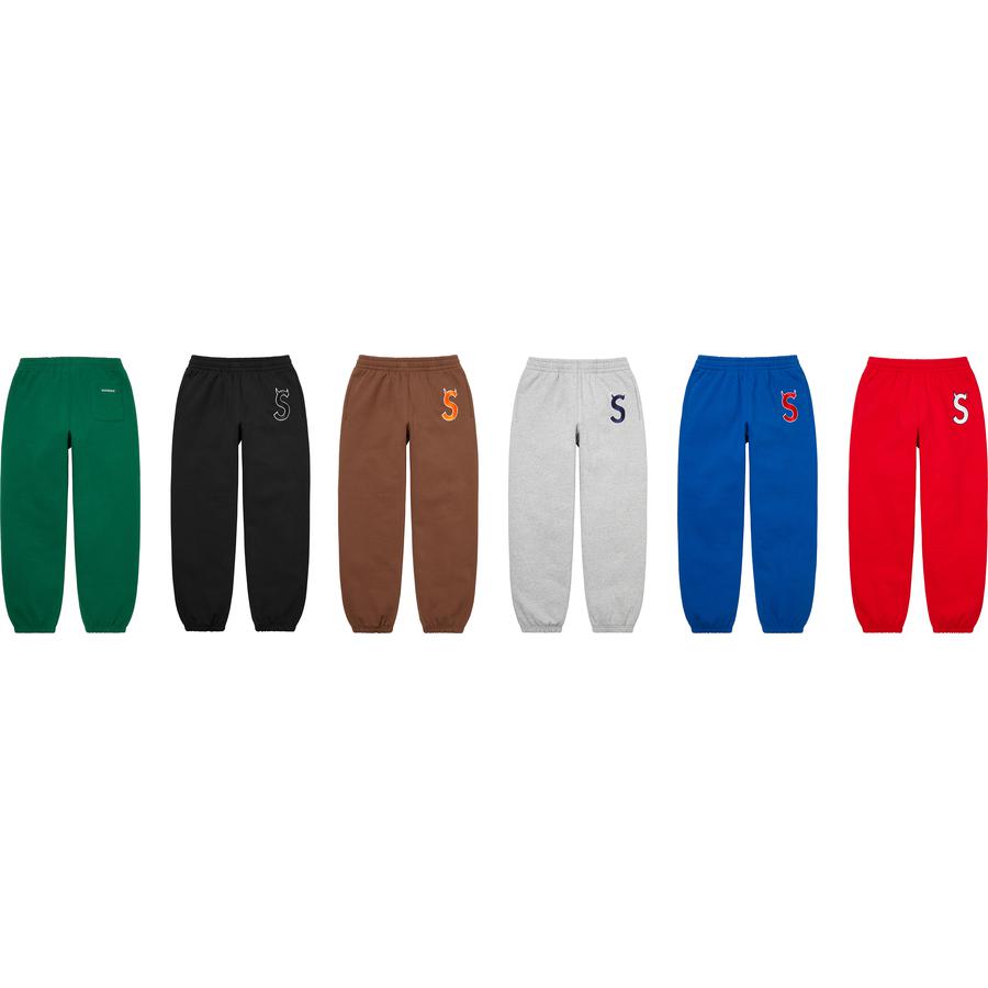 Supreme S Logo Sweatpant releasing on Week 1 for fall winter 22