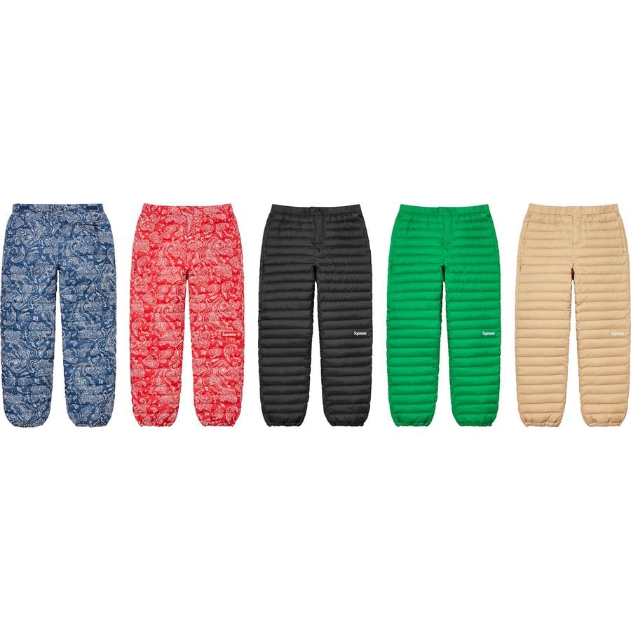 Supreme Micro Down Pant for fall winter 22 season