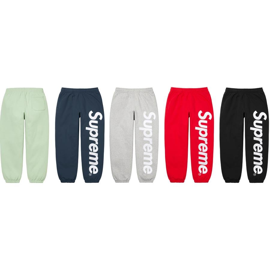 Supreme Satin Appliqué Sweatpant releasing on Week 9 for fall winter 2022