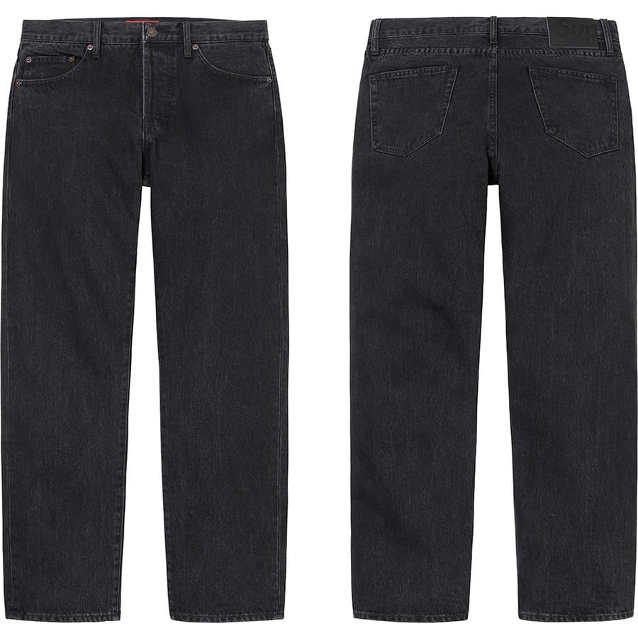 Supreme Stone Washed Black Slim Jean for fall winter 22 season