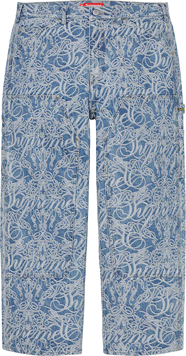 Script Jacquard Double Knee Denim Painter Pant - fall winter 2022