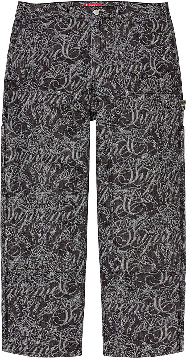 Script Jacquard Double Knee Denim Painter Pant - fall winter 2022