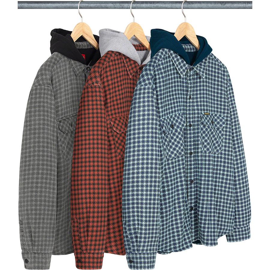 Houndstooth Flannel Hooded Shirt   fall winter    Supreme